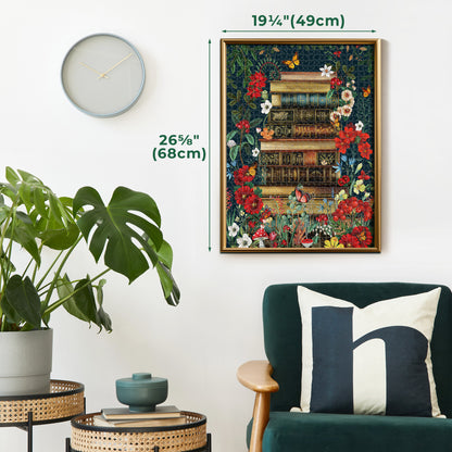 BenBen 1000 Pieces Puzzles for Adults, Vintage Books and Wildflower Jigsaw Puzzle Letters on Back