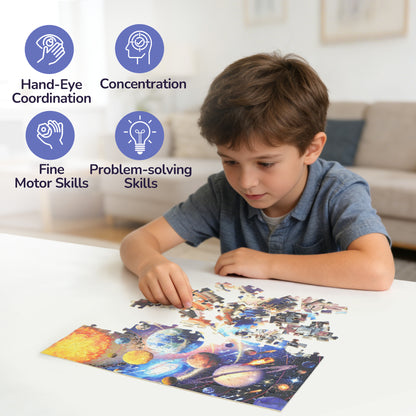 BenBen 100 Pcs Outer Space Jigsaw Puzzles for Kids 4-8, 15.75" x 11.81"