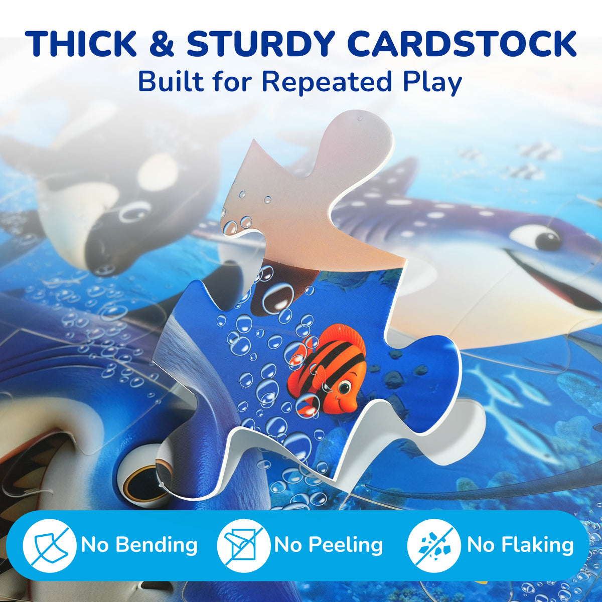 BenBen Floor Puzzles for Kids 3-6, 48 Piece Underwater Ocean Large Jigsaw Puzzles for Toddlers 2-4
