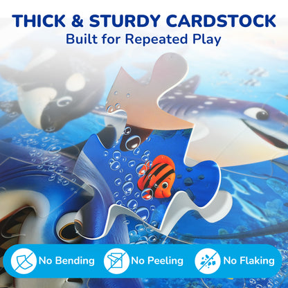 BenBen Floor Puzzles for Kids 3-6, 48 Piece Underwater Ocean Large Jigsaw Puzzles for Toddlers 2-4