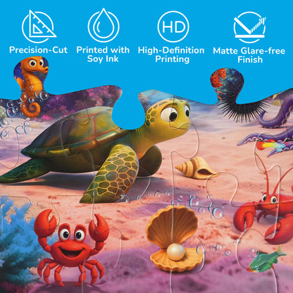 BenBen Floor Puzzles for Kids 3-6, 48 Piece Underwater Ocean Large Jigsaw Puzzles for Toddlers 2-4