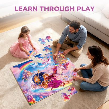BenBen Floor Puzzles for Kids Ages 3-6, 48 Piece Unicorn Large Jigsaw Puzzles for Toddlers 2-4
