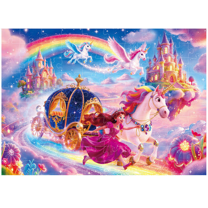 BenBen 100 Piece Jigsaw Puzzles for Kids 4-8, Princess and Unicorn Puzzle Toys for Girls, Boys