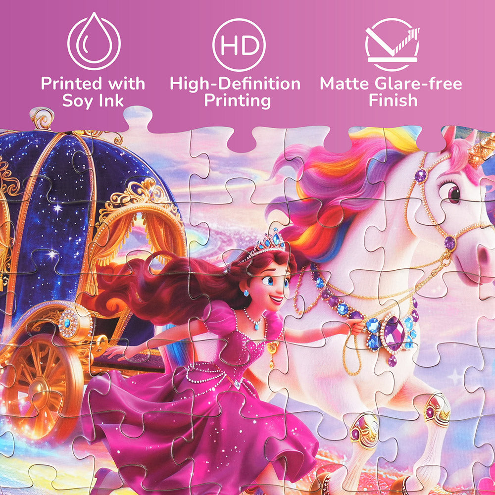 BenBen 100 Piece Jigsaw Puzzles for Kids 4-8, Princess and Unicorn Puzzle Toys for Girls, Boys