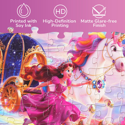 BenBen 100 Piece Jigsaw Puzzles for Kids 4-8, Princess and Unicorn Puzzle Toys for Girls, Boys
