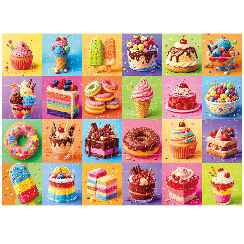BenBen 100 Piece Puzzles for Kids 4-8, Rainbow Dessert Party, Jigsaw Puzzles for 5-7 year old