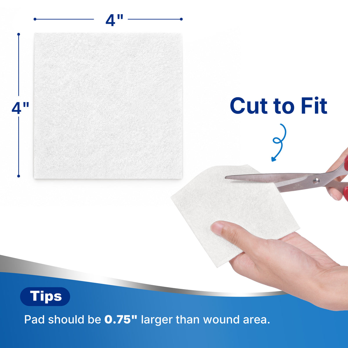 MEDLOT Silver Calcium Alginate Wound Dressing, 4" x 4", 5 Pack, Non-Stick Pads Sterile, Highly Absorbent Dressing with Antibacterial Ag Ions, for Exuding Wounds, Pressure Ulcers, Post-Surgery Care, White Gray