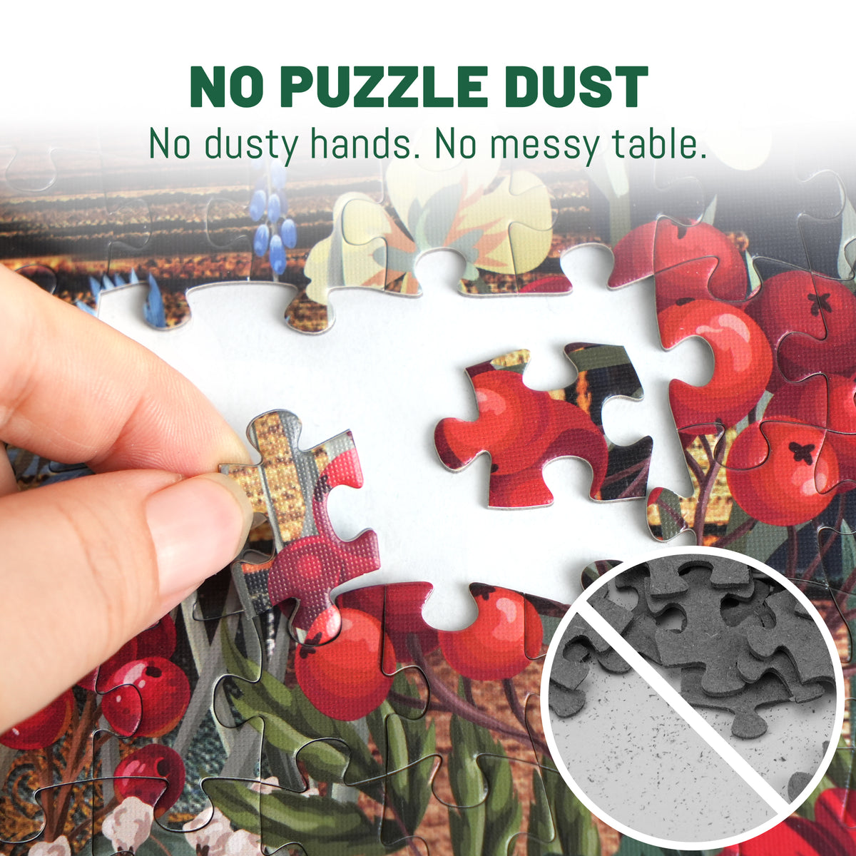 BenBen 500 Pieces Puzzles for Adults, Vintage Books and Wildflower Jigsaw Puzzle Letters on Back