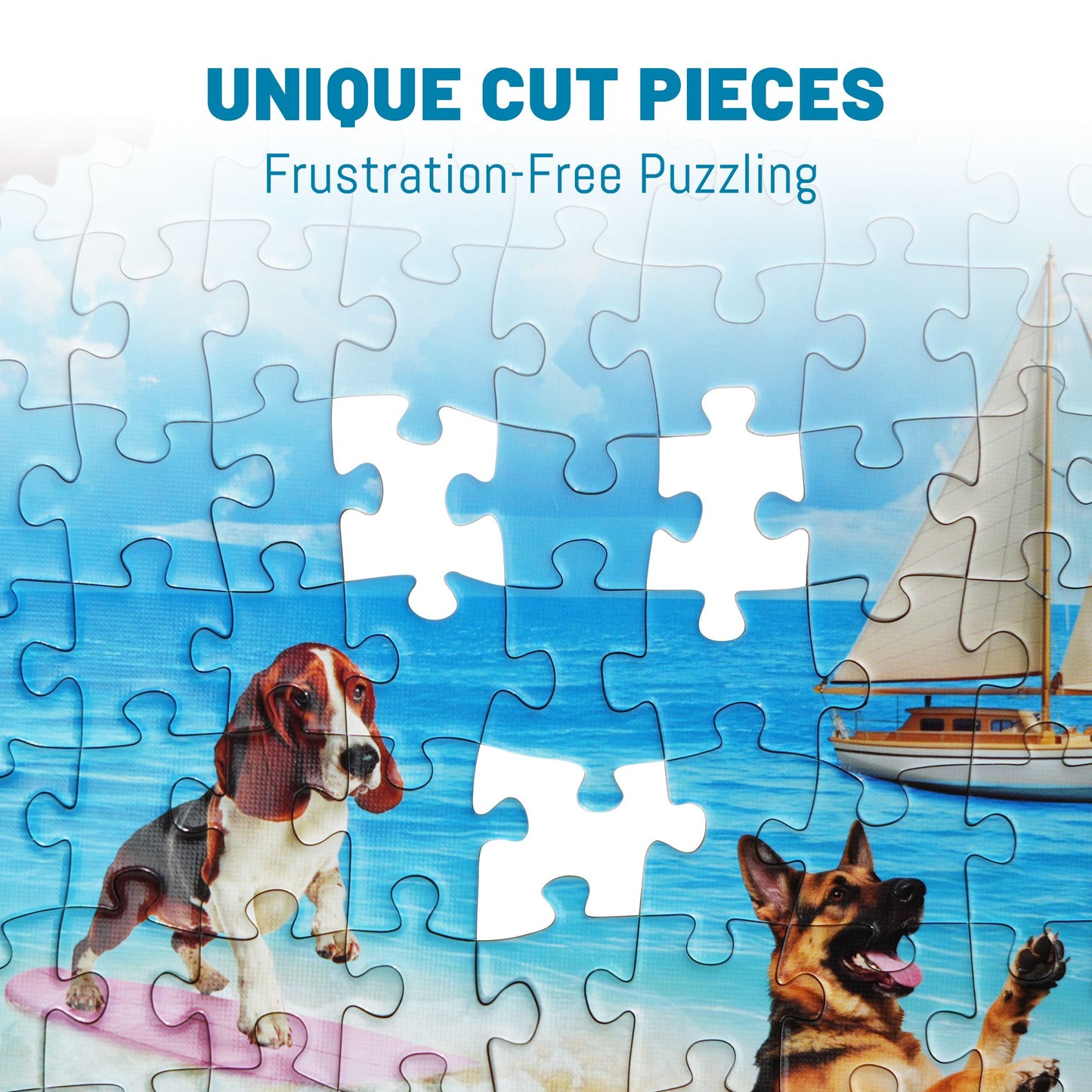 BenBen 1000 Pieces Puzzles For Adults, Dogs' Beach Party, Challenging Jigsaw Puzzle