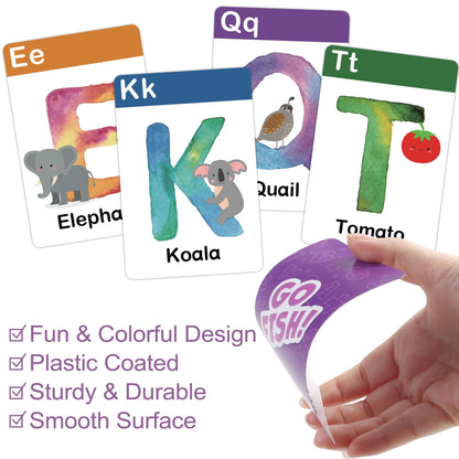 BenBen Alphabet Go Fish Card Game for Kids 3+,104 Cards, Oversized ABC Learning Playing Cards