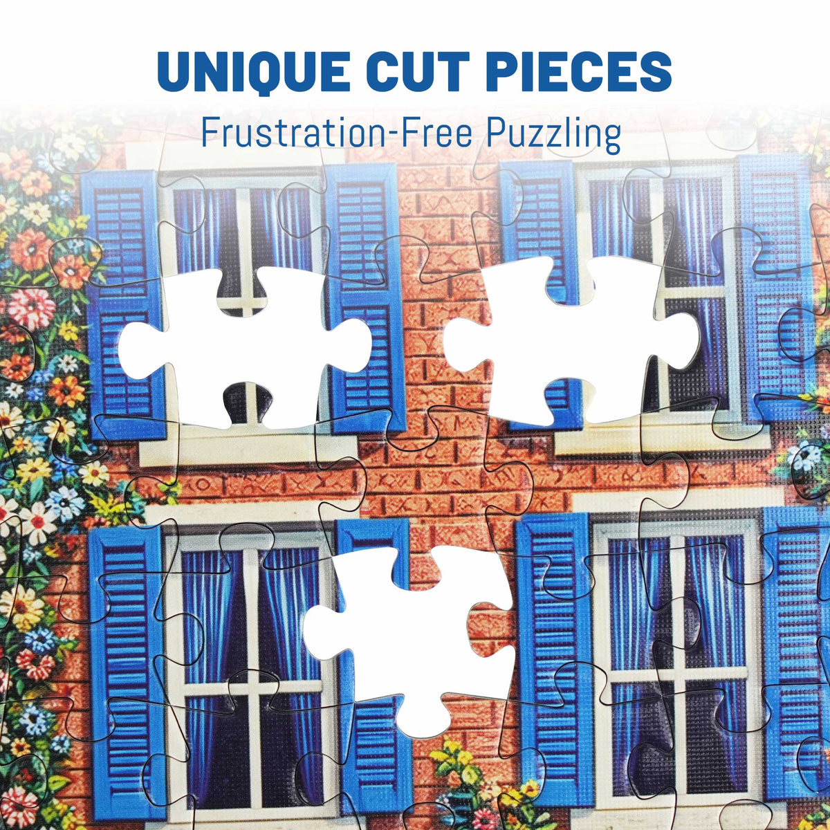 BenBen 500 Pieces Puzzles for Adults, Cozy Seaside Town, Jigsaw Puzzle with Patterns on Back