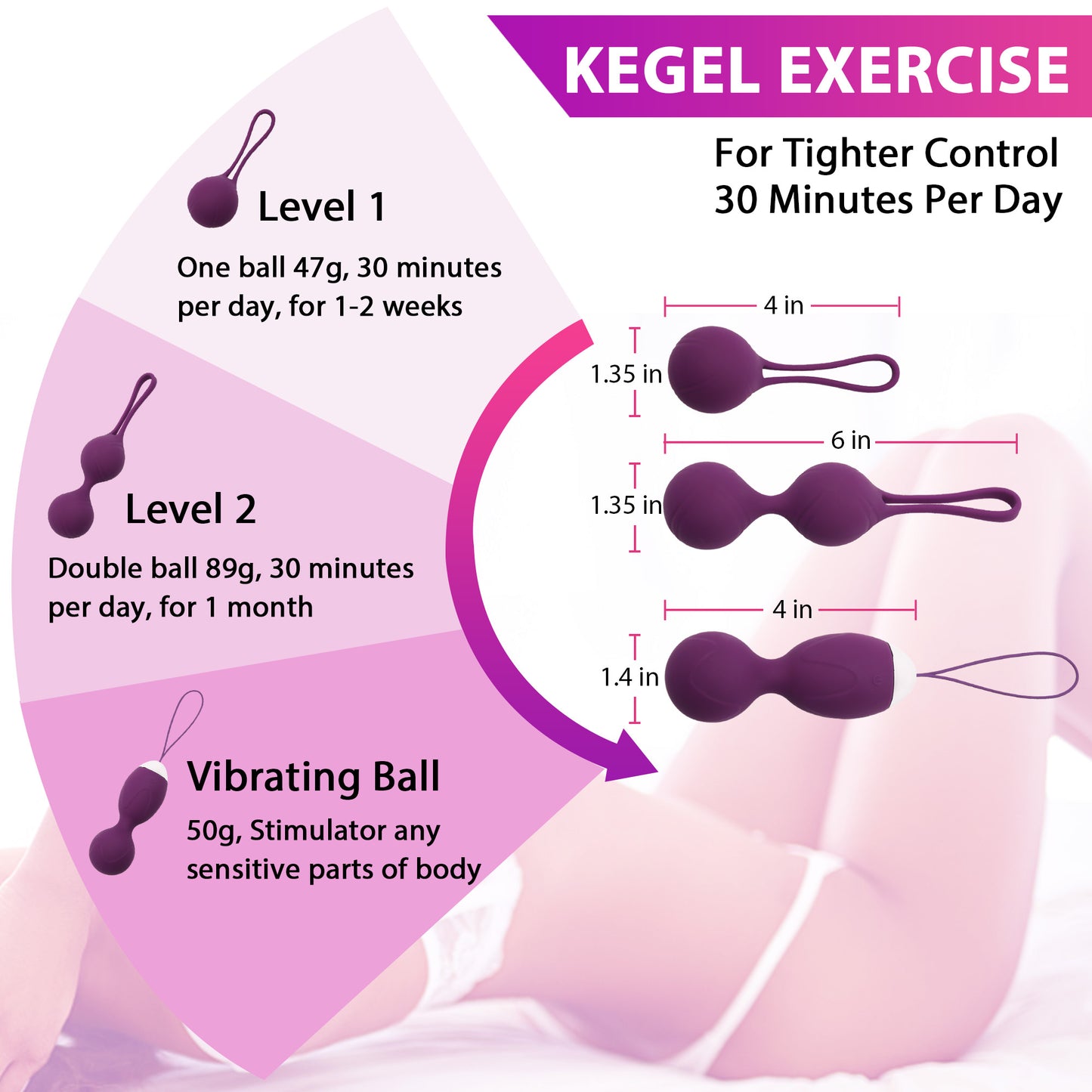 LotFancy Kegel Balls Exercise, Ben Wa Balls for Women Bladder Control & Pelvic Floor Exercises