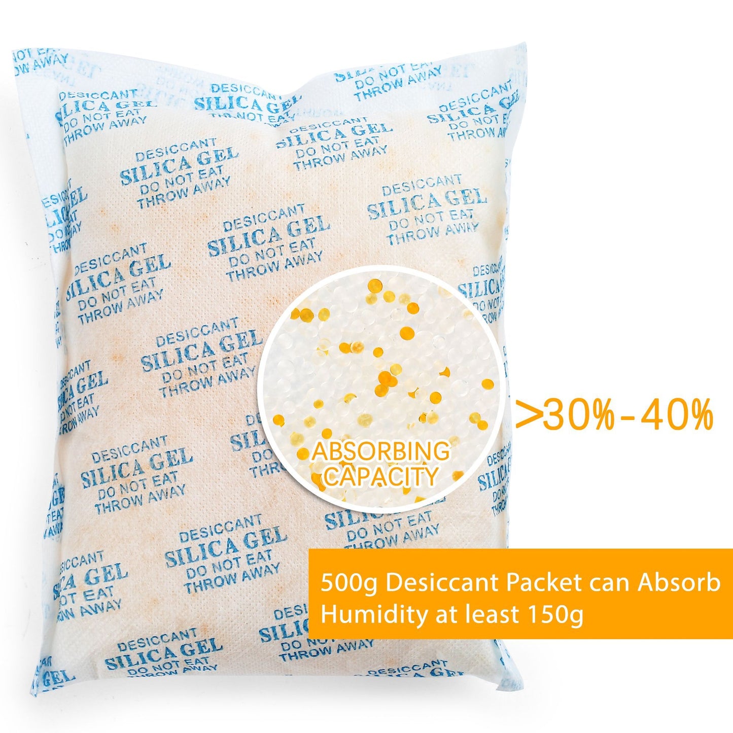 LotFancy Silica Gel Packs, Food Grade Desiccant Packs, Orange to Green Indicating, Non-Toxic Moisture Absorber Desiccant Bags