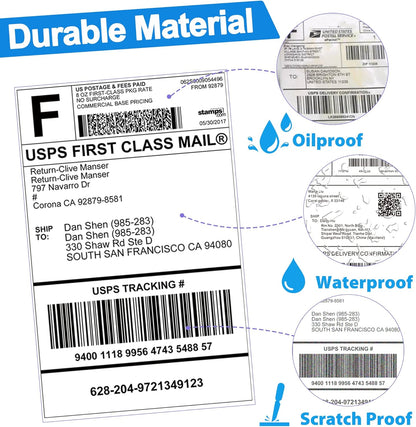 LotFancy 4x6 Thermal Labels, 1000 Shipping Labels, 4 Rolls-250 Labels per Roll WMT