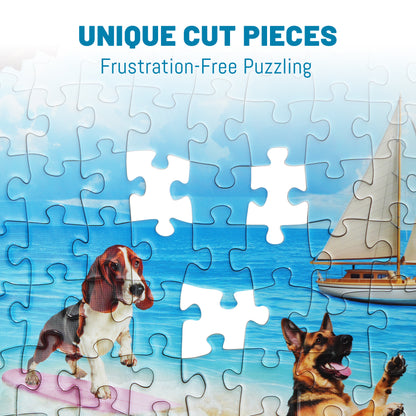 BenBen 500 Pieces Puzzles For Adults, Dogs' Beach Party, Challenging Adult Jigsaw Puzzle
