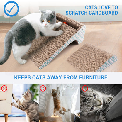 Prime Pets Cat Scratcher Cardboard, Cat Scratching Pad with Ball, 2-in-1 WMT