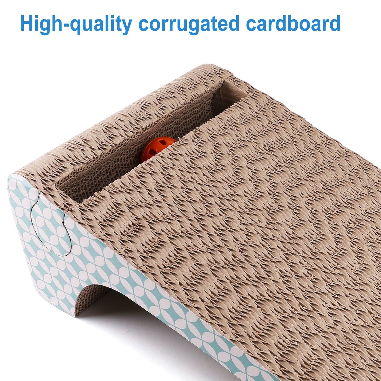 Prime Pets Cat Scratcher Cardboard, Cat Scratching Pad with Ball, 2-in-1 WMT