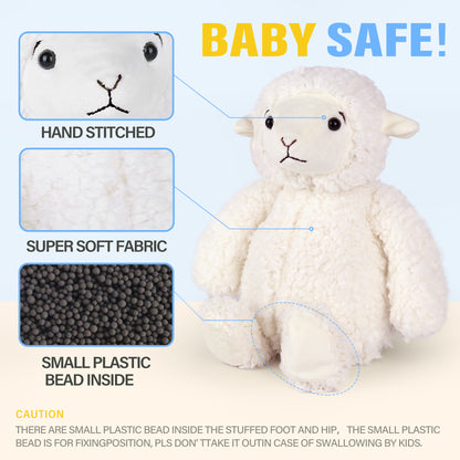 LotFancy 12 in Sheep Stuffed Animal, Cuddly Lamb Plush Toy Gift for Kids Gilrs