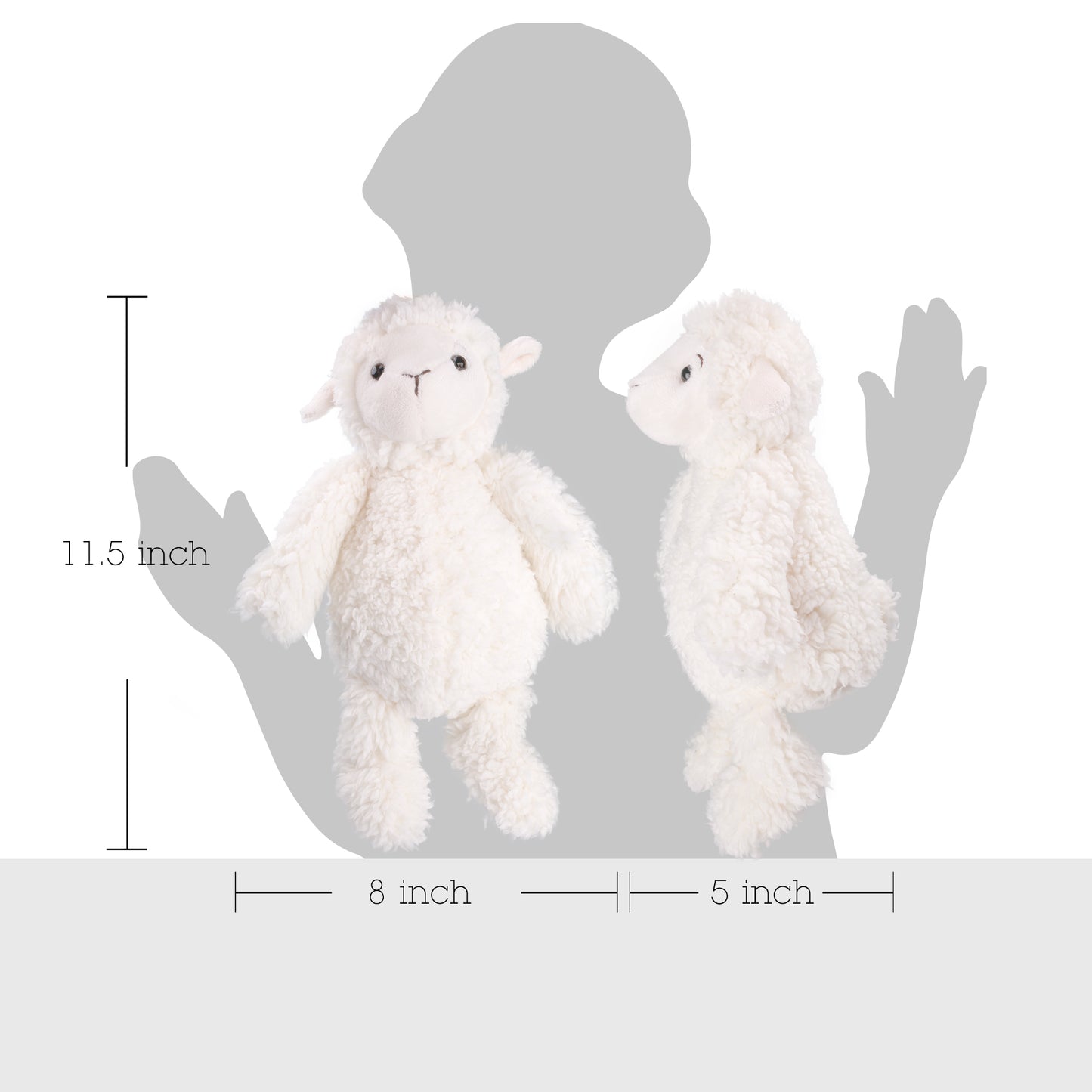 LotFancy 12 in Sheep Stuffed Animal, Cuddly Lamb Plush Toy Gift for Kids Gilrs