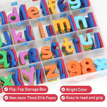 LotFancy 253 Pcs Magnets Alphabet Letters and Numbers Kit w/Magnet Board for Kids Spelling, Learning