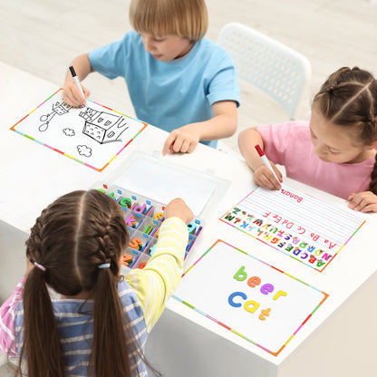LotFancy 253 Pcs Magnets Alphabet Letters and Numbers Kit w/Magnet Board for Kids Spelling, Learning