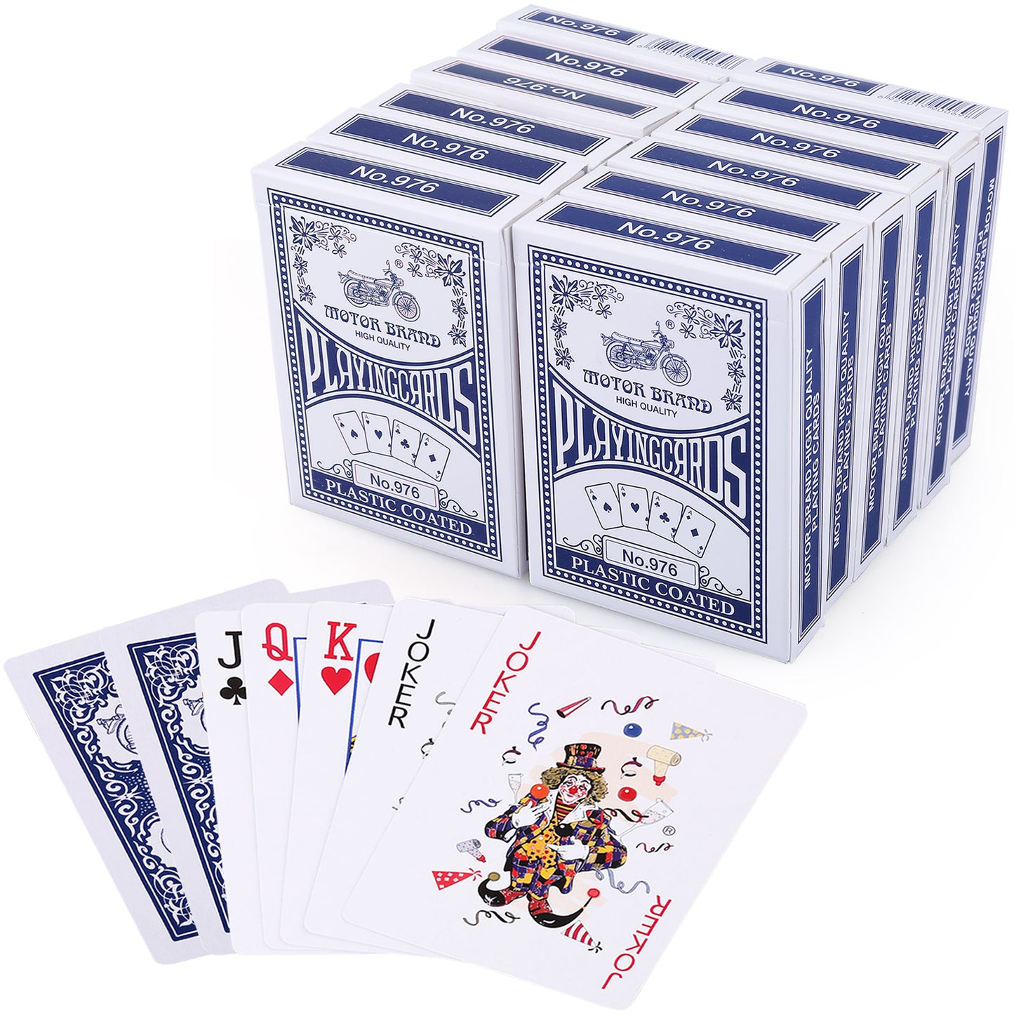 LotFancy 12 Decks Playing Cards, Poker Size Standard Index, Blue