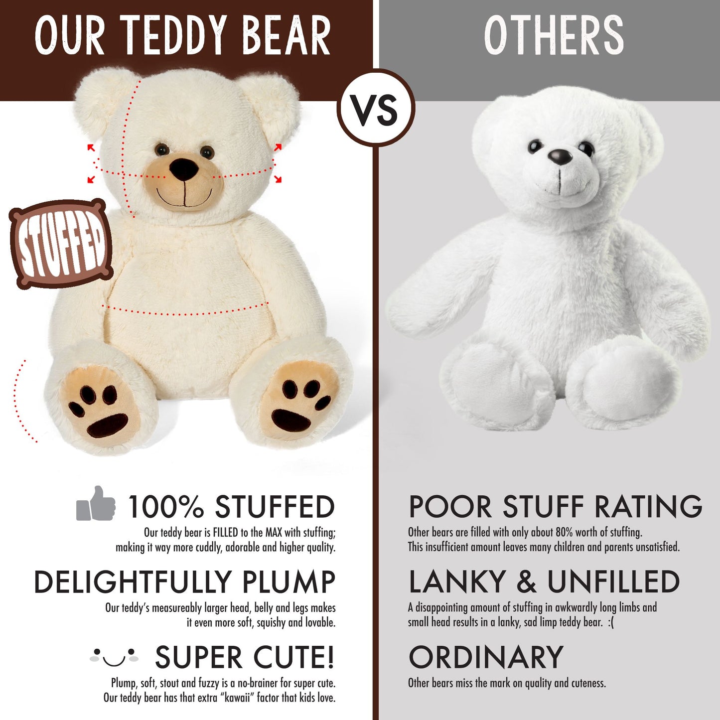 LotFancy Teddy Bear Plush Toys Stuffed Animals