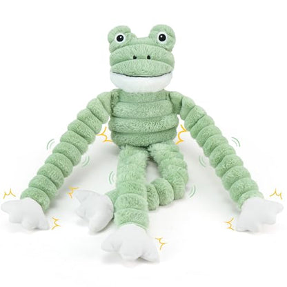 Prime Pets Squeaky Dog Toys for Large Dogs, 27” Plush Frog Dog Toy with Crinkle Paper for Small Medium Large Dogs, Stuffed Puppy Chew Toys to Keep Them Busy