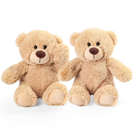 LotFancy 2 Pcs 8 in Teddy Bear Stuffed Animals Plush Toy, Brown