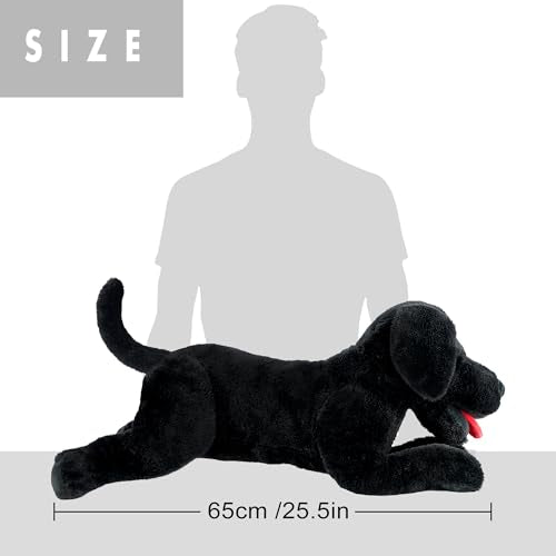LotFancy Dog Stuffed Animal, 26 inch Black Lab Plush Dog, Realistic Stuffed Dog, Puppy Plush Toy for Kids