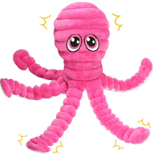 Prime Pets 27" Extra Large Octopus Dog Toy, Crinkle Squeaky Dog Toy for Small Medium Large Dogs