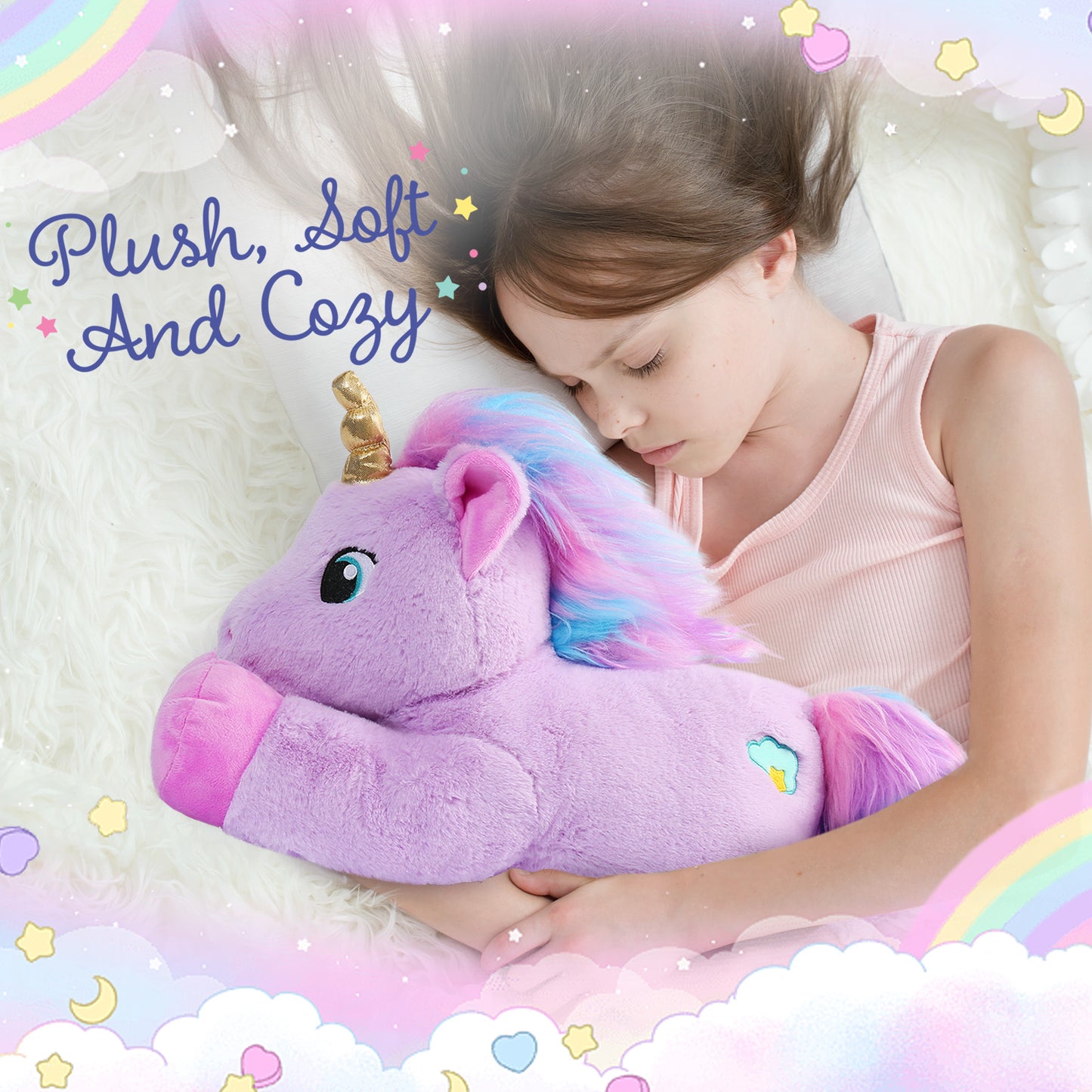 BenBen Unicorn Stuffed Animal, Soft Cute Unicorn Toy Gifts for Baby Girls Kids