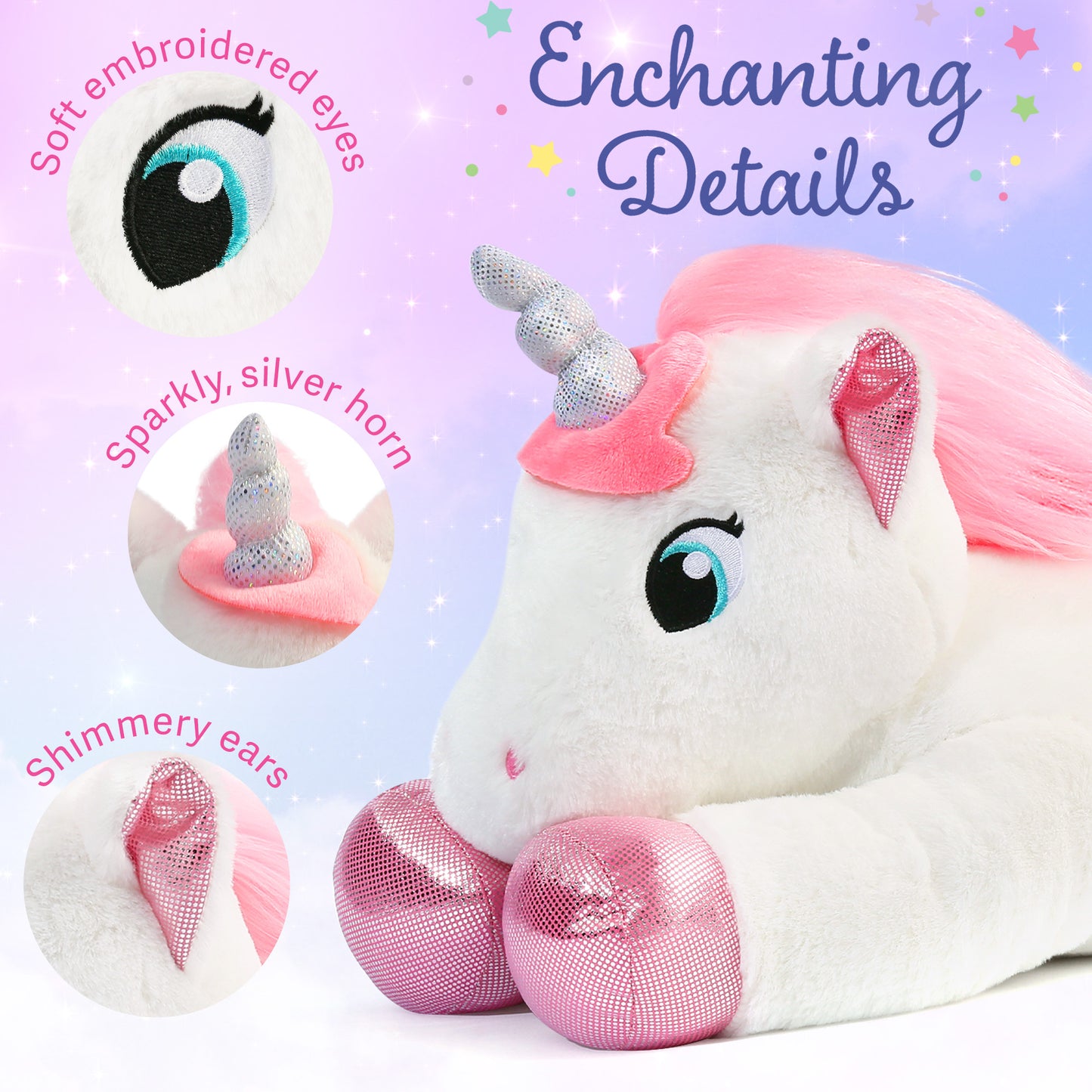 BenBen Unicorn Stuffed Animal, Soft Cute Unicorn Toy Gifts for Baby Girls Kids