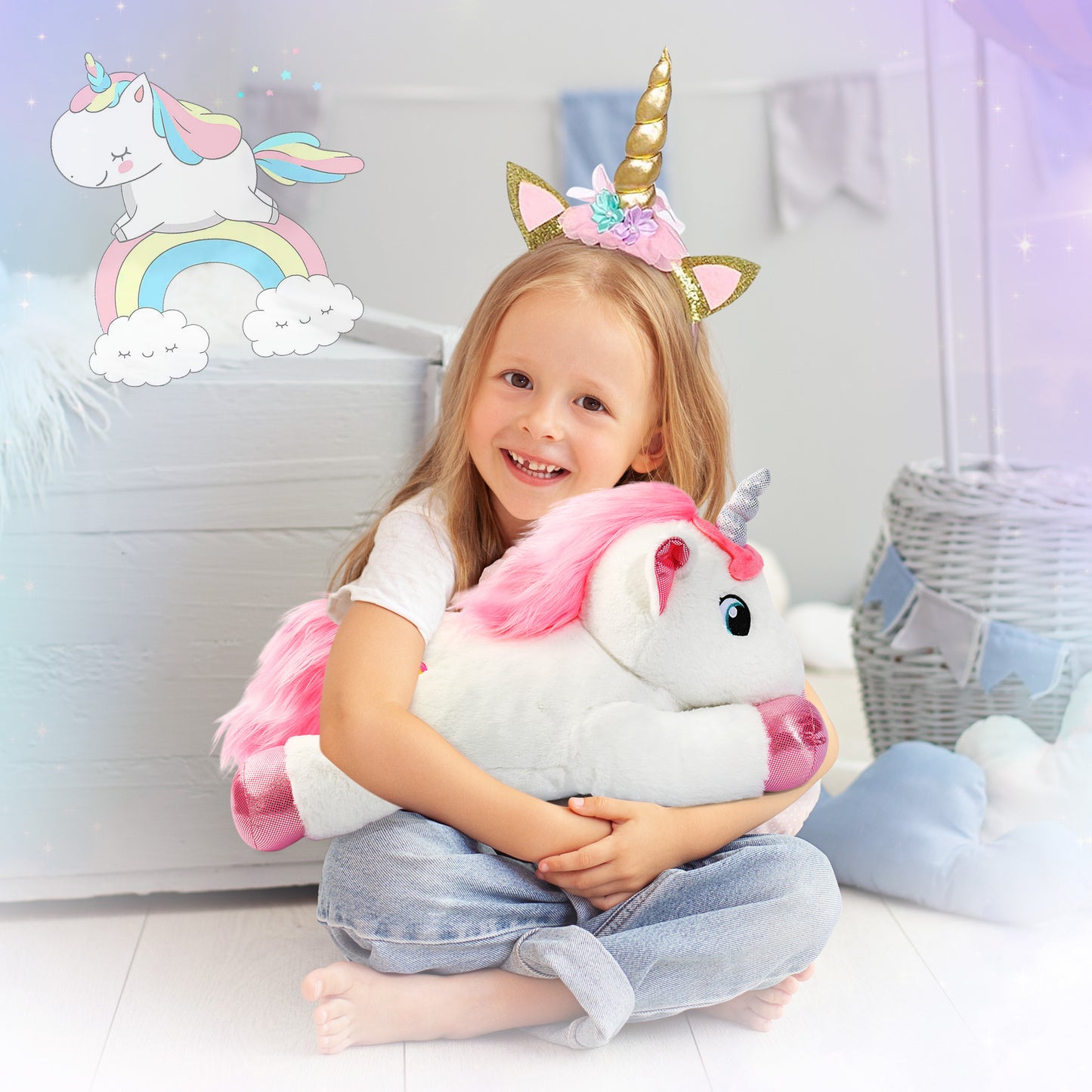 BenBen Unicorn Stuffed Animal, Soft Cute Unicorn Toy Gifts for Baby Girls Kids