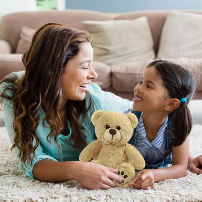 LotFancy Teddy Bear Stuffed Animals, Soft Plush Bear with Footprints, 10 in Plush Toy Gifts for Kids Girls