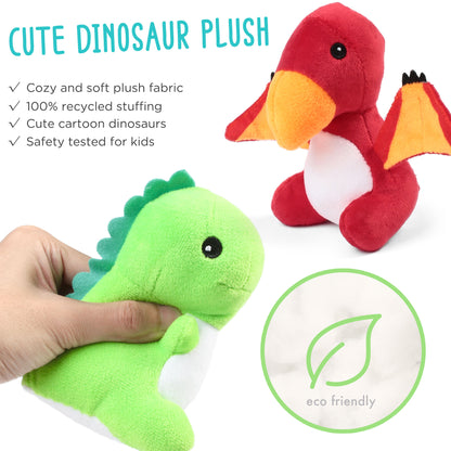 BenBen Dinosaur Stuffed Animals, 5 Small Dinosaur Plush Dolls and Egg Bag Toys Set WMT