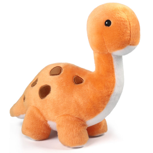 BenBen Dinosaur Stuffed Animal, 10" Dino Plush Toys for Infant, Toddler, Brachiosaurus, Orange WMT