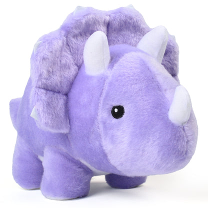 BenBen Dinosaur Stuffed Animal, 13" Dino Plush Toysfor Kids, Triceratops, Purple WMT