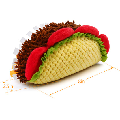 Prime Pets Plush Taco Dog Toy, Dog Squeaky Toys, Food Shaped Pet Toy for Small Medium Chy Large Dogs (Copy)