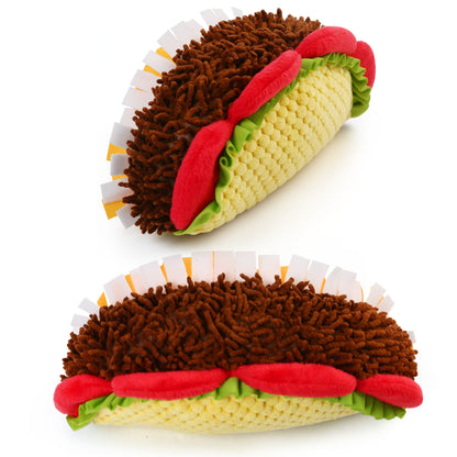 Prime Pets Plush Taco Dog Toy, Dog Squeaky Toys, Food Shaped Pet Toy for Small Medium Chy Large Dogs (Copy)