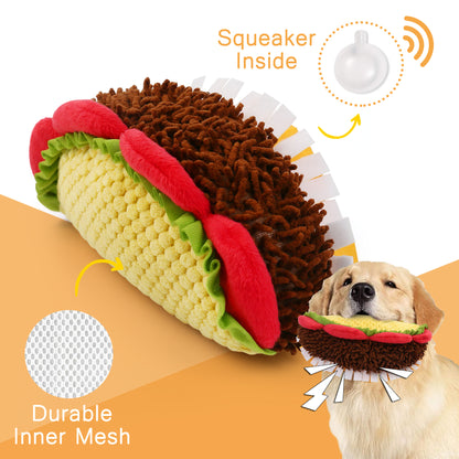 Prime Pets Plush Taco Dog Toy, Dog Squeaky Toys, Food Shaped Pet Toy for Small Medium Chy Large Dogs (Copy)
