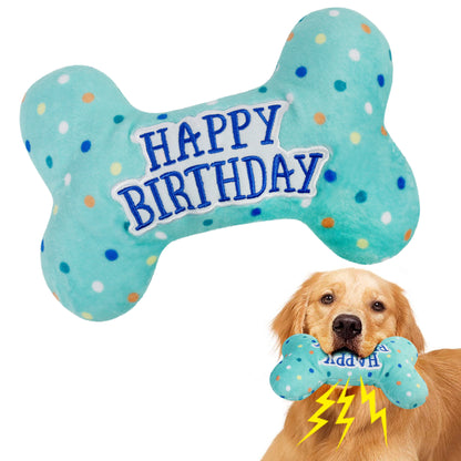 Prime Pets Dog Birthday Toys, Plush Dog Crinkle Squeaky Toys, Dog Birthday Party Supplies, Dog Chew Toys for Small Medium Dogs