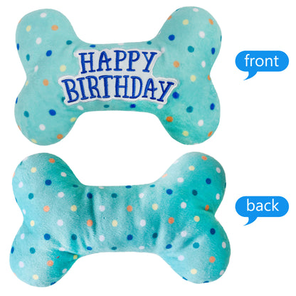 Prime Pets Dog Birthday Toys, Plush Dog Crinkle Squeaky Toys, Dog Birthday Party Supplies, Dog Chew Toys for Small Medium Dogs