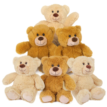 LotFancy Teddy Bear Stuffed Animal, 6 Pack 10 in Bulk Plush Bear Toy Gifts for Kids Baby Toddlers