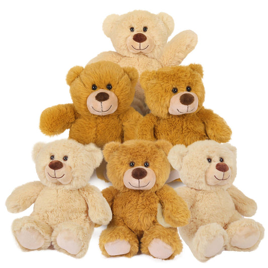 LotFancy Teddy Bear Stuffed Animal, 6 Pack 10 in Bulk Plush Bear Toy Gifts for Kids Baby Toddlers