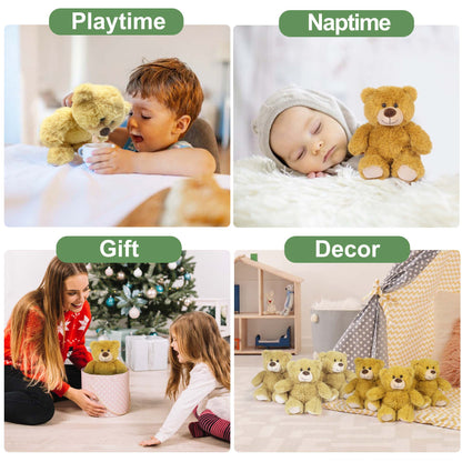 LotFancy Teddy Bear Stuffed Animal, 6 Pack 10 in Bulk Plush Bear Toy Gifts for Kids Baby Toddlers