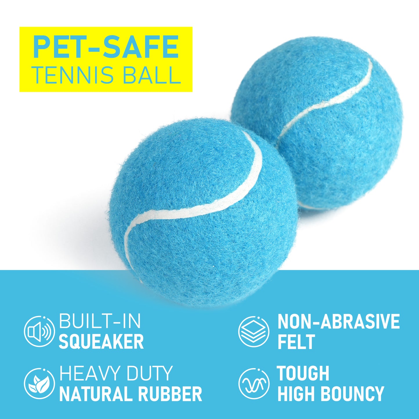 Prime Pets Tennis Balls for Dogs,  Squeaky Dog Toy for Medium and Large Dogs