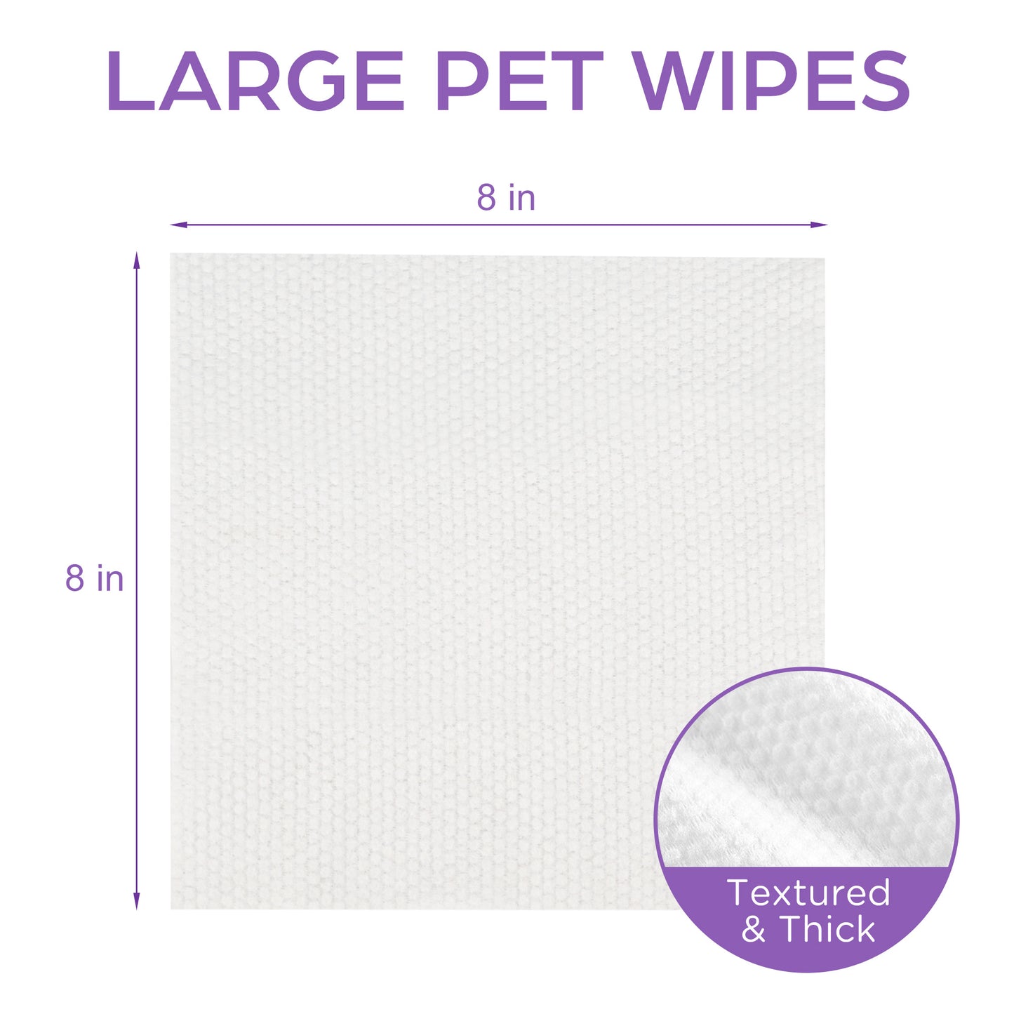 Prime Pets Pet Grooming Wipes for Dogs Cats, 8x8 in Jumbo Deodorizing Wipes, Lavender Scented,100 Ct