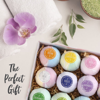 LotFancy Bath Bombs for Women, Natural Bath Bombs, Shea Butter, Rich in Essential Oil. Fizzy SPA Bath Bombs Gifts Set for Her/Him, Wife, Girlfriend, Mother’s Day, Birthday, Christmas Gift