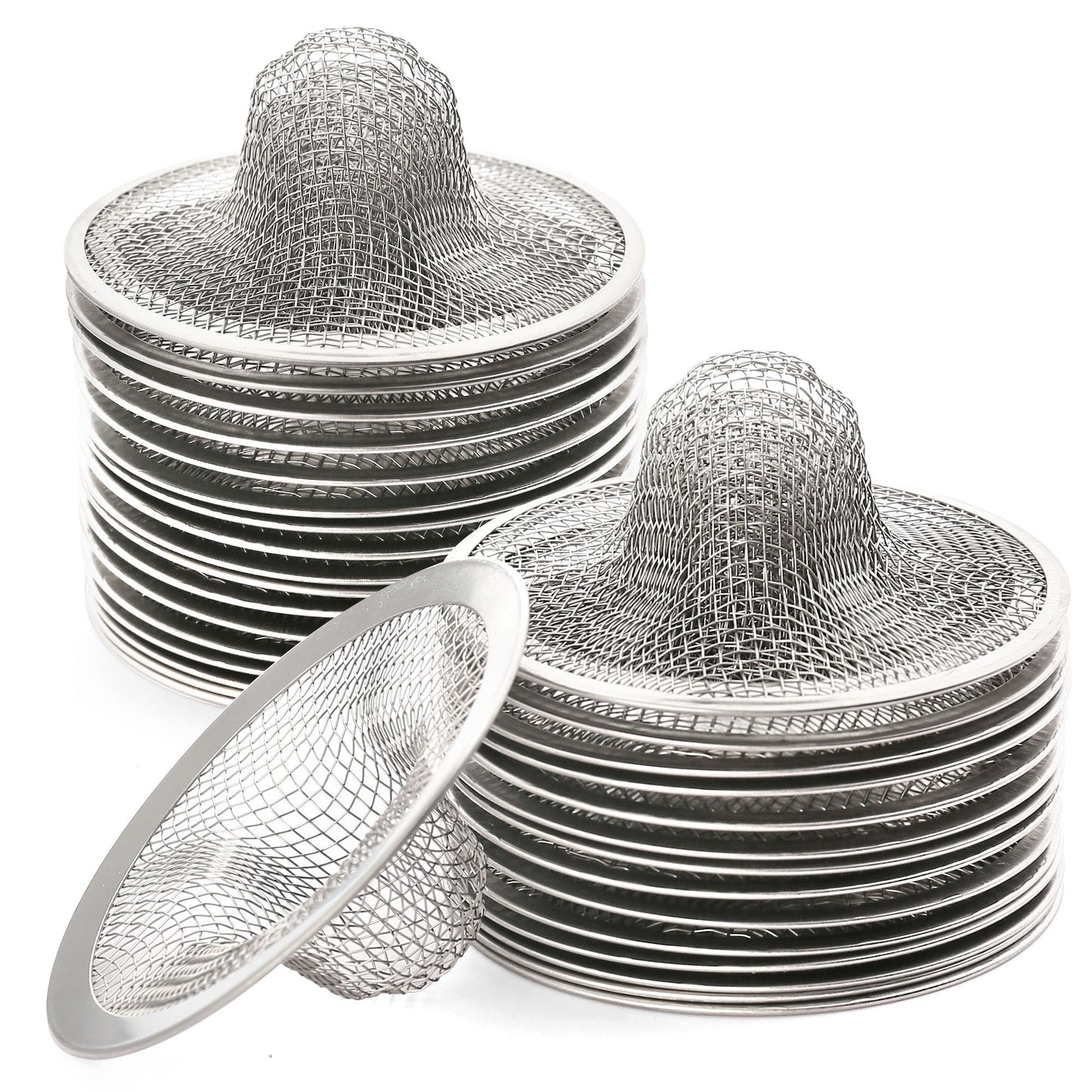 LotFancy 30 Pcs Bathroom Sink Strainer, 2.75 in Mesh Drain Strainer, Silver